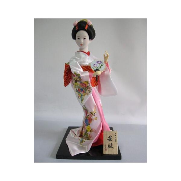 舞踊・舞妓 日本人形 芸妓 12インチ(30cm) 日本のお土産 外国人へのプレセント ピンク