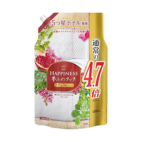 レノア ハピネス柔軟剤 ザクロ＆フローラル 詰め替え 1,285ml× 6本 Amazon | レノア ハピネス 夢ふわタッチ 柔軟剤 ナチュラル
