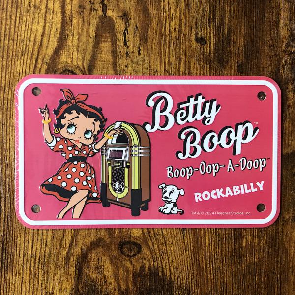 BETTY BOOP BIKER CM PLATE 50'S バイク ミニライセンス BETTY BOOP BIKER CM PLATE 50'S バイク ミニライセンス