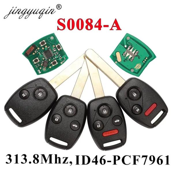 並行輸入品 JINGYUQIN-ホンダシビック用カーアラームリモコン S0084-A?313.8MHZ ID46 7961 チップ付き