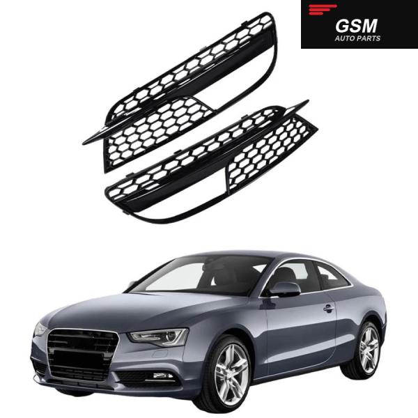 並行輸入品 アウディ A5 2012-16 S-LINE フロント バンパー フォグランプ グリルカバー 2個