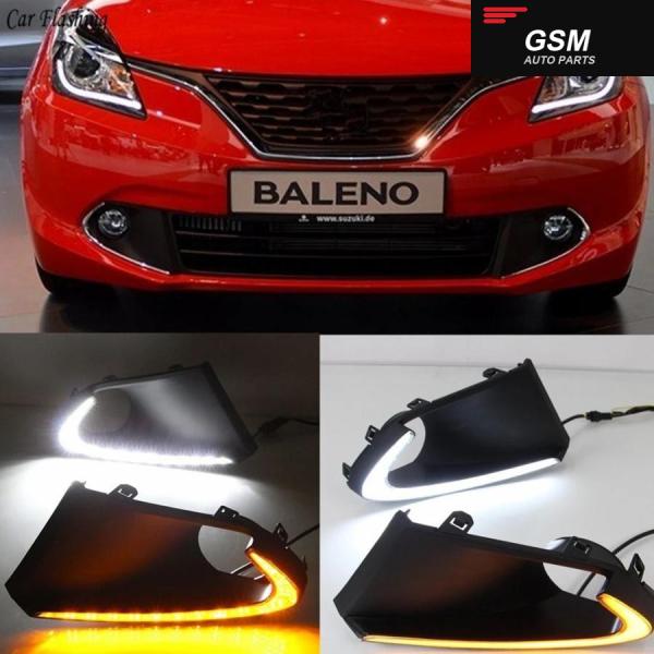 並行輸入品 スズキ バレーノ 2016-19 LED DRL デイライト ランニングライト フォグランプ イエローウィンカー