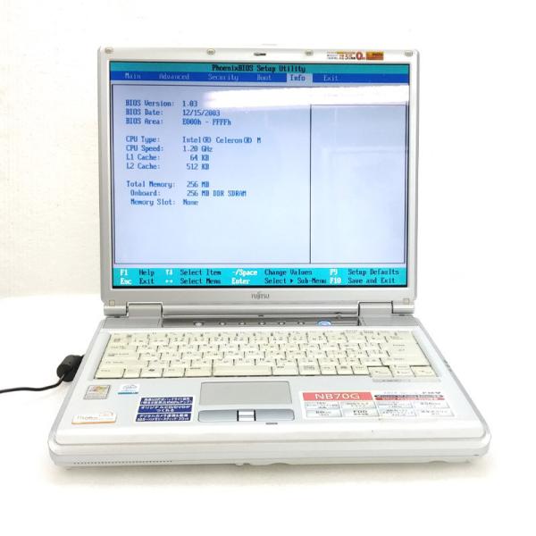 windowsXPノートパソコン　富士通FMV　BIBLO　NB70G FMV-BIBLO NF NF/G70 FMVNFG70B エボニーブラック FUJITSU