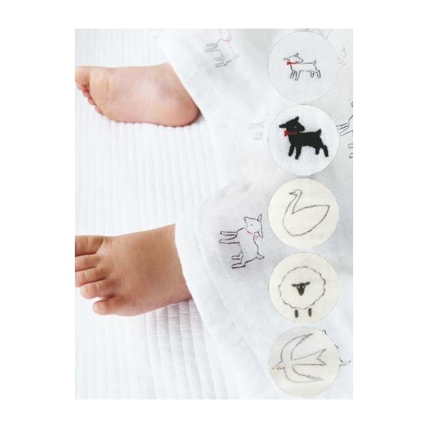 ガーゼマルチタオル タオル 日本製 綿100％ 白ヤギ 白鳥 ひつじ