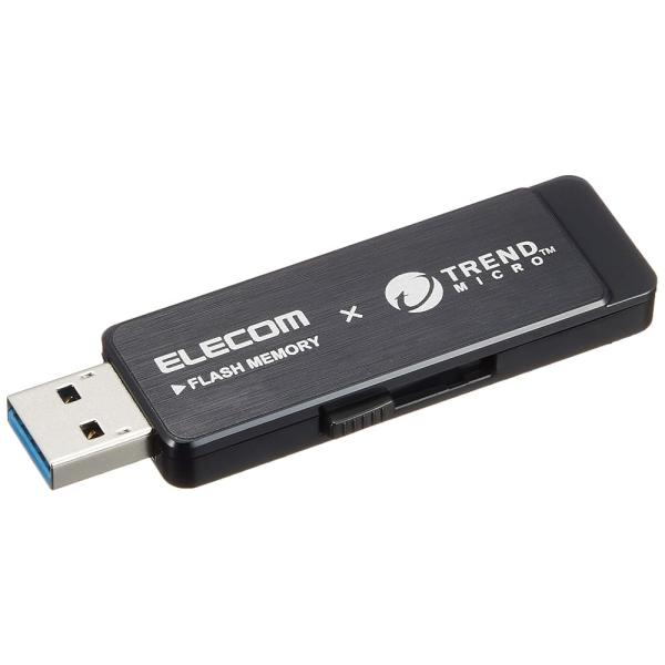 エレコム USBメモリ USB3.0 トレンドマイクロ製ウイルス対策ソフト搭載 32GB ブラック MF-TRU332GBK