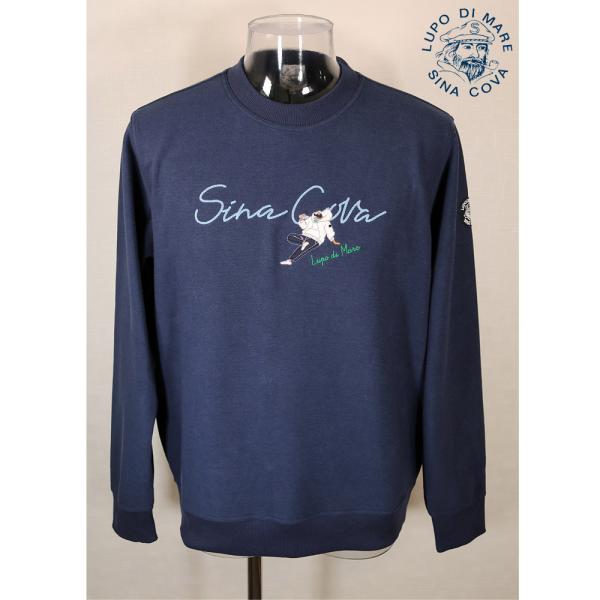 ★シナコバ【*001*】2024・春夏・40％OFF【gs1】クルーネックトレーナー＜Mサイズ・Lサイズ・LLサイズ＞ネイビー-ec220・ec221・ec222