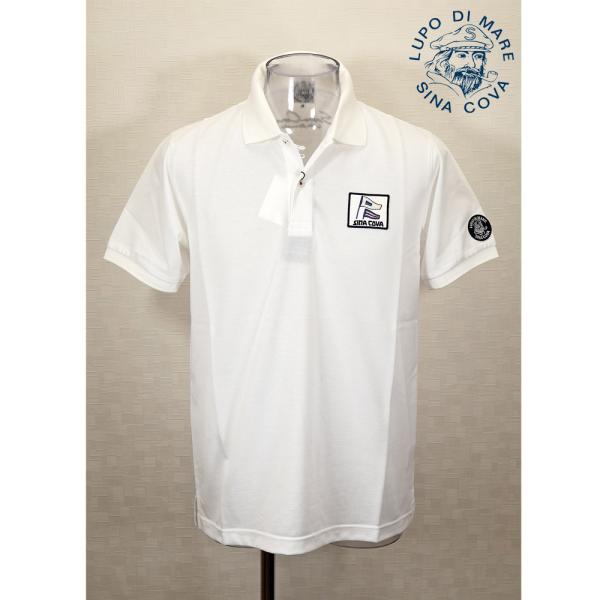 シナコバ【*001*】【25周年*001*】40%OFF 【gs1】SINA COVA & Guest-One コラボポロシャツ　限定品  春夏半袖ポロシャツ＜M・L・LL＞白-kg180