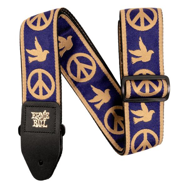 ERNIE BALL NAVY BLUE AND BEIGE PEACE LOVE DOVE JACQUARD STRAP #P04699 �� �M�^�[�X�g���b�v