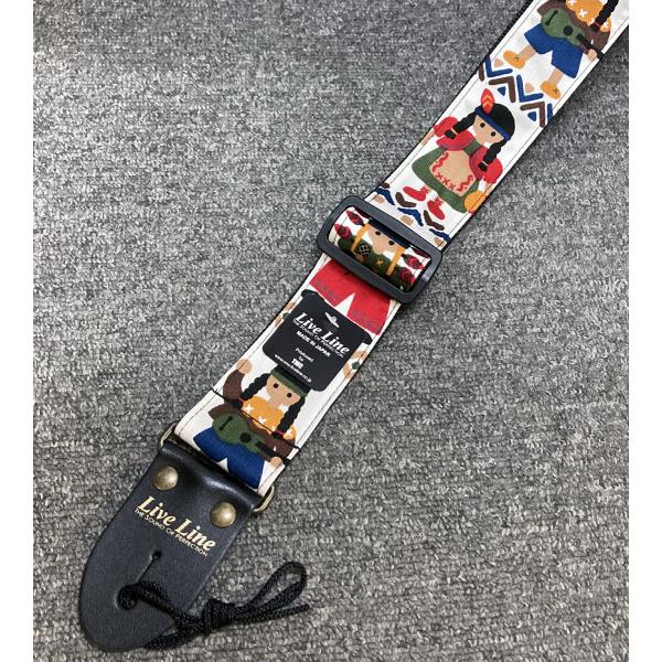 Live Line LS2000WH インディアン ホワイト ギターストラップ Live Line LS2000WH インディアン ホワイト ギターストラップ