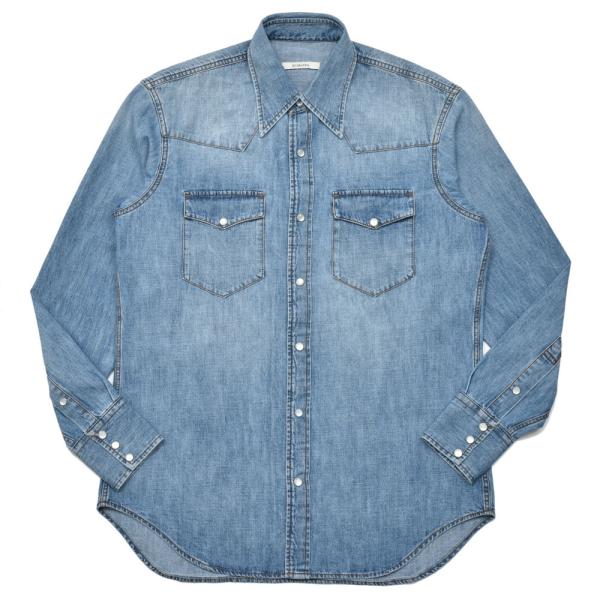 HUSBANDS（ハズバンズ）ウォッシュドコットンウエスタンシャツ HES