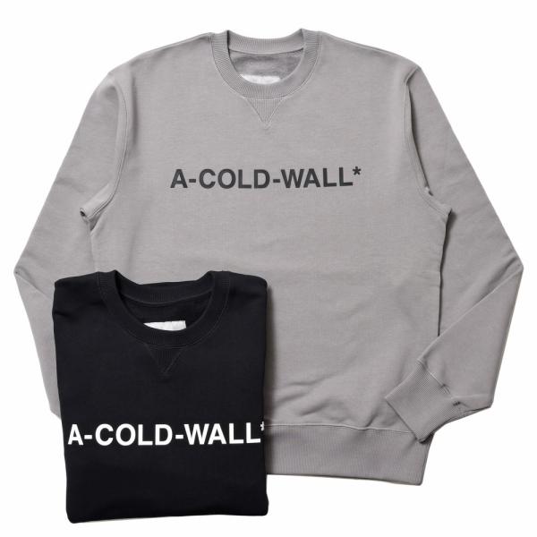 新品★A-COLD-WALL ロゴ スウェット S グレー 本物タグ付 ACW A-COLD-WALL*（ア コールド ウォール*）コットンクルーネックロゴ