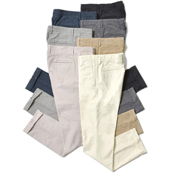インコテックス スラックス）オーガニックコットンストレッチテーパードパンツ INCOTEX SLACKS（インコテックス スラックス）SLIM FIT ガーメントダイ