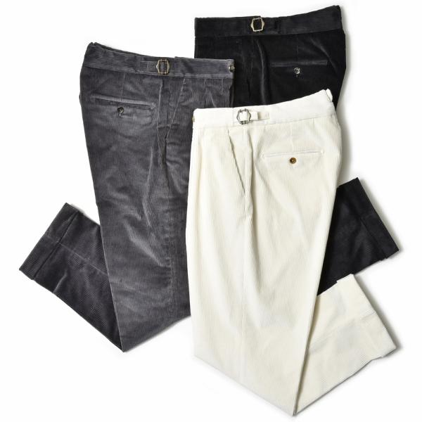 BERWICH / SCOTCH/テーパードクロップ/スラックスパンツ/42/コーデュロイ/WHT/dv1350x BERWICH（ベルウィッチ）SCOTCHスコッチ ストレッチコットン