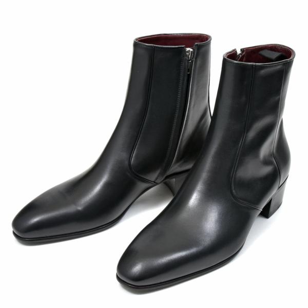新品 ハズバンズ カーフスキン ジップ ブーツ HUSBANDS（ハズバンズ）カーフサイドジップブーツ HES BOZI