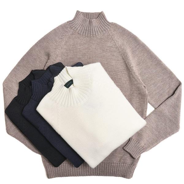 ZANONE（ザノーネ）5ゲージウールソリッドモックネックニット SLIM FIT