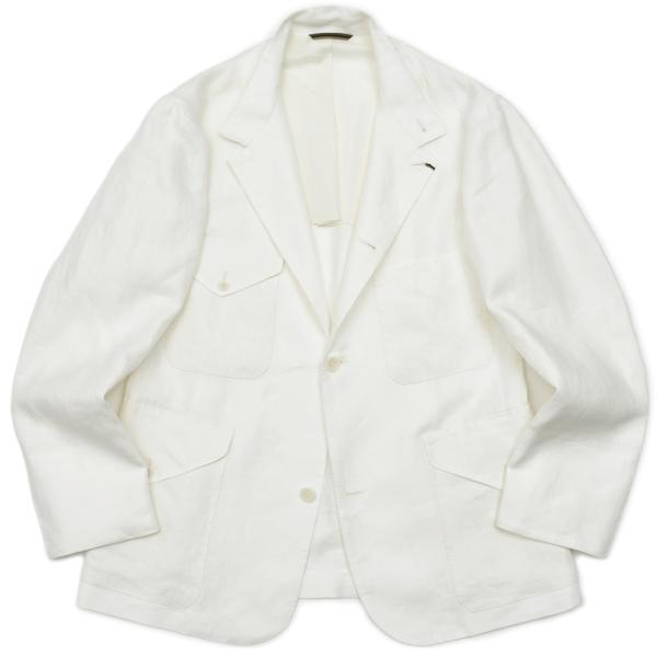 ジャケット・アウター ORBIUM TROPICAL OFFICER 46 hopsack camel SALE40】ORBIUM（オルビウム）TROPICAL OFFICER ベルジャンリネン