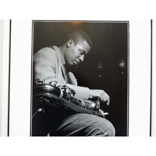 ●Wayne Shorter/The Big Beat.Art Blakey album Recording Session Photo.1960/アートピクチャーの額装品●アートピクチャーサイズ（約36cmx26cm） ●額　木製/ホワイ...