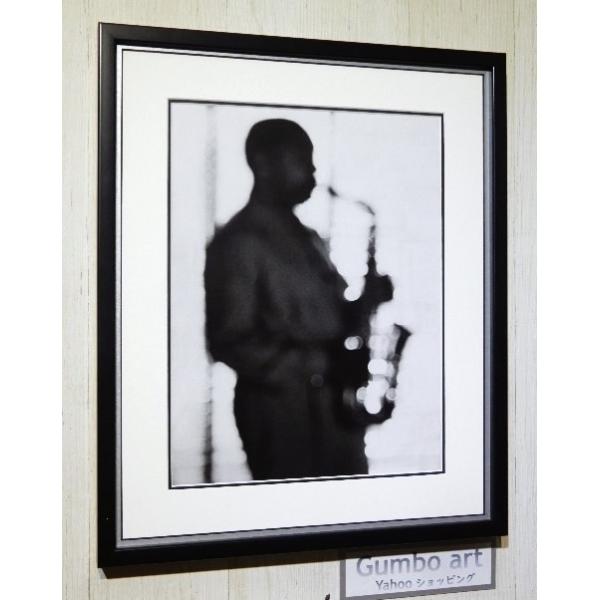 ●チャーリー・パーカー/アートピクチャーの額装品●Charlie Parker La Crescenta.California.1951●アートピクチャーサイズ（約32x25cm）●額/木製/ブラック/アクリル仕様　外枠寸法　約44cｍｘ3...