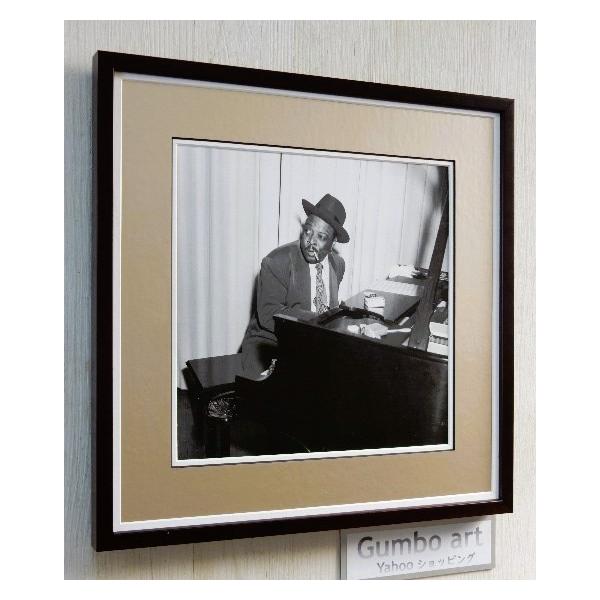 ●カウント・ベイシー/Murcury Recording 1957/アートピクチャーの額装品●アートピクチャーサイズ（約24cmx24cm）●額/木製/ブラック/ガラス仕様　外枠寸法　37cｍｘ37cｍ　専用箱、吊下げ備品付●ご指定の無い場...