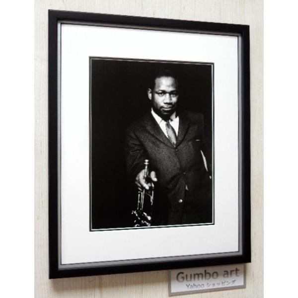 ●クリフォード・ブラウン/アート・ピクチャーの額装品●Clifford Brown/Dec.30,1955●アートピクチャーサイズ（約30cmx22cm）●ダブルマット仕様●額/木製/ブラック/アクリル仕様　外枠寸法　約44cｍｘ37cｍ　...