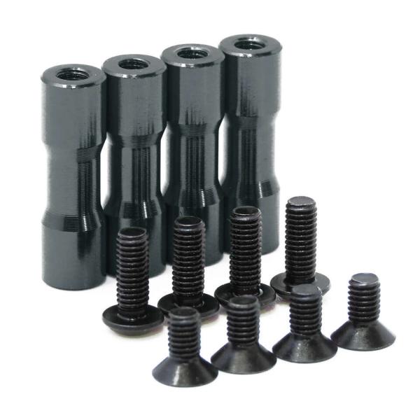 ラップアップ(WRAP-UP)/0695-FD/RDX サイドデッキ用ラウンドシェイプアルミポストセット(ブラック/20mm/4pcs)