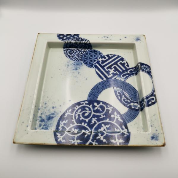 有田 福泉窯 地紋変り丸紋 正角盛皿 : ぐんきんNET-SHOP - 通販