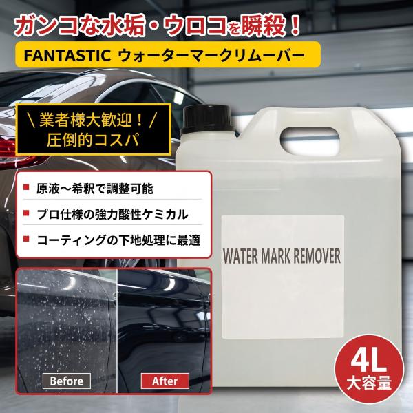 水垢落とし 車 業務用 4L 強力 水垢取り ウォータースポット イオンデポジット 除去 ウォーターマークリムーバー FANTASTIC 酸性 洗車