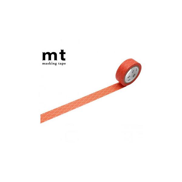 マスキングテープ Mt 8p 青海波文 赤橙 幅15mm 7m 同色8巻パック Mt08d475 ガンサ企画 通販shop 通販 Yahoo ショッピング