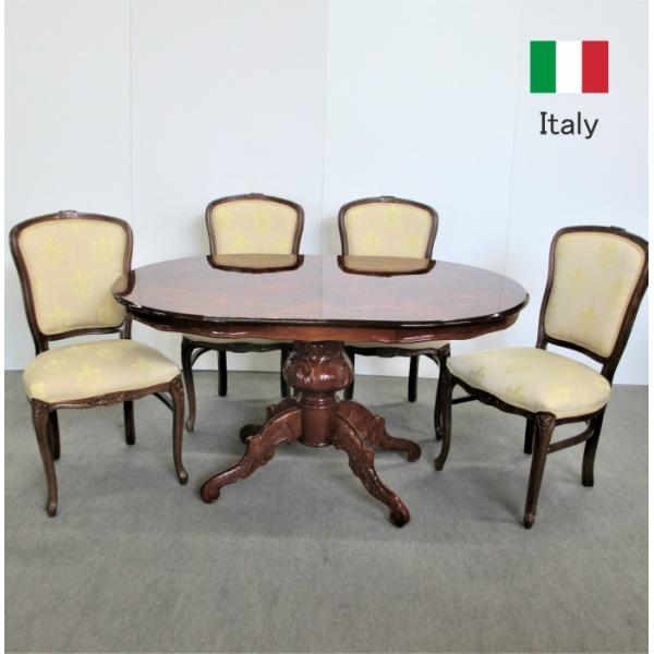 イタリア製 象がん入り　ダイニングセット5点