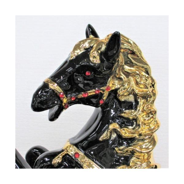 送料無料 跳躍する馬 オブジェ ゴールド×ブラック : 群商 - 通販