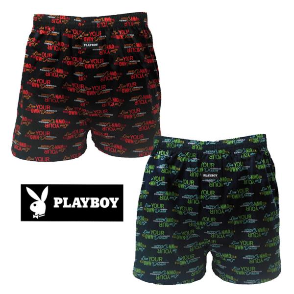 PLAYBOY トランクス 2枚セット 各色1枚 綿100% プレイボーイ 20099K2 メール便 :20099K2:インナータウン 通販 トランクス3枚セット プレイボーイ