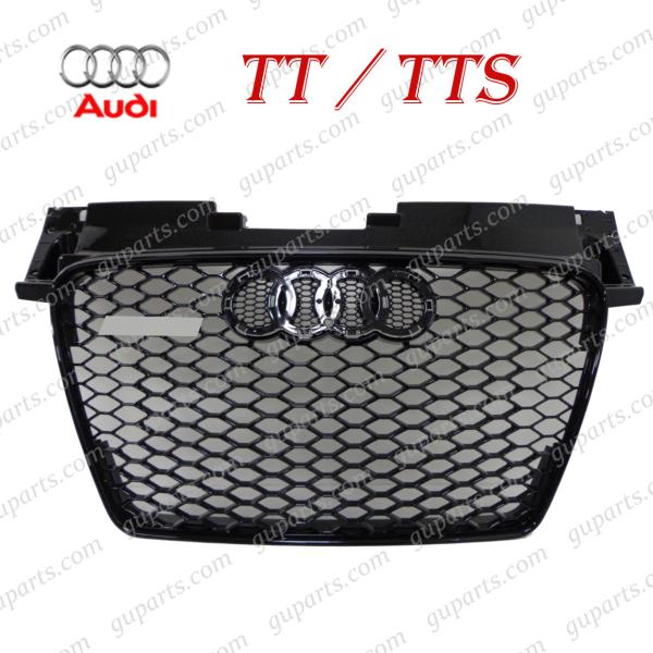 アウディ TT TTS 8J 系 →  TTRS タイプ グリル バンパー ラジエーター 黒 2006〜2015 8JBUBF 8JBWA 8JCCZF 8JC