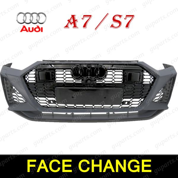 AUDI A7 S7 2019〜 RS7 タイプ フロントバンパー セット F2DLZS F2DKNS F2DFBS F2DKMA アップグレード パーツ