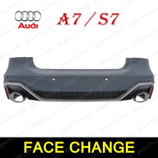AUDI A7 S7 2019〜 RS7 タイプ リアバンパー セット F2DLZS F2DKNS F2DFBS F2DKMA ディフューザー マフラー アップ