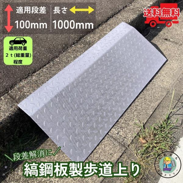 法山本店 歩道上り スロープ 段差解消 HSL-1000-10 適用段差10cm 耐