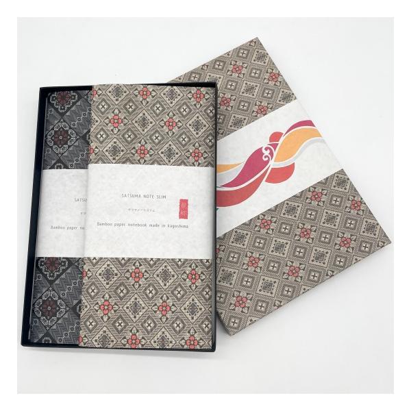 ★薩摩ノートスリムセット（白柄）大島紬 伝統工芸 伝統織物 お土産 お祝い 内祝い 織物 鹿児島 鹿児島県 日本伝統 伝統