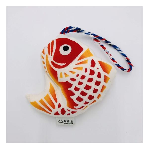 亀崎染工 鹿児島 大漁旗 大漁雲 鯛 ふわふわチャーム クッション 10cm×11cm×5cm 工芸品 贈答 ギフト