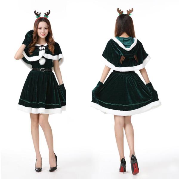 クリスマス コスプレ レディーストナカイ サンタ 衣装クリスマス コスチューム サンタクロース コスプレ サンタコスチューム ワンピース ロング 大