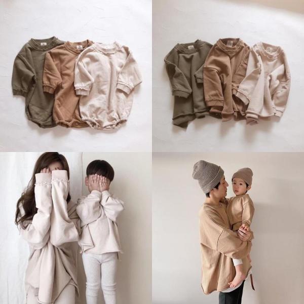 親子 ペアルック 赤ちゃん トレーナー 親子ペアルック ス ゆったり 長袖 親子お揃い服 ベビー 大きいサイズ 子供 カップルお揃い 服 プレゼント