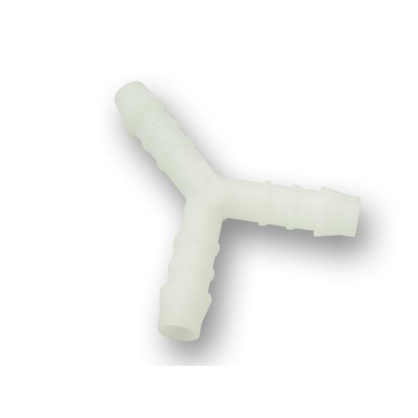 燃料ホース分岐用セパレーター。シングルアウトのコックからデュアルインのレーシングキャブレター等に接続する場合の必需品。材質は耐油・耐熱の強化プラスチック製。ご使用の燃料ホース径をご確認の上、サイズをお選び下さい。Y型セパレーター内径8mmホース用