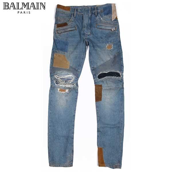 バルマン Balmain メンズ ボトムス デニム パンツ ジーンズ ジップポケット ロゴ ダメージ加工入りライダースデニムパンツ S5ht500 C162d 155 15s 03 ガッツブランドショップ 通販 Yahoo ショッピング