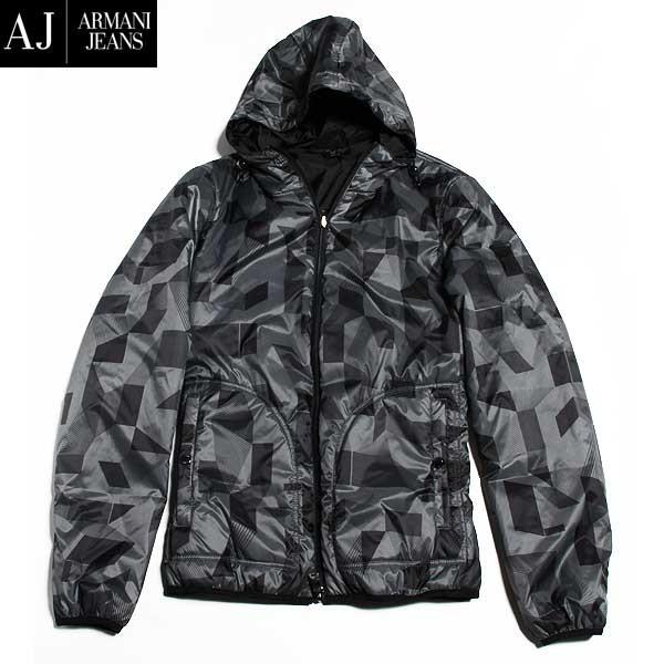 アルマーニジーンズ ARMANI JEANS メンズ アウター ジャケット ロゴ リバーシブル可 ラバーロゴ・カモフラージュ柄ナイロンジャケット  61A (R49680)