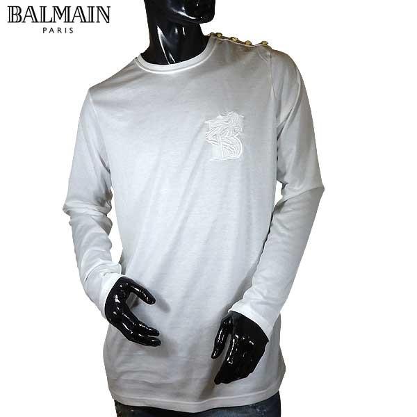 バルマン(BALMAIN) メンズ クルーネック 長袖 Tシャツ ロンT S7H8651