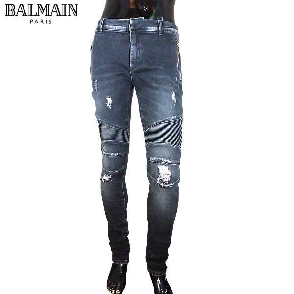 バルマン BALMAIN メンズ デニム パンツ ジーンズ ボトムス ダメージ加工・ジップ付きポケット入りライダーススキニーデニムパンツ S7H9528 T097 176 71S バルマン BALMAIN メンズ デニム パンツ ジーンズ ボトムス ダメージ加工・ジップ付きポケット入りライダーススキニーデニムパンツ S7H9528 T097 176 71S