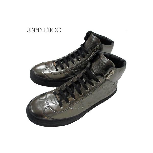 売り切り御免 Choo ジミーチュウ Jimmy スタッズ付き R アーガイル ガンメタル ナッパレザー メタリック ブランド ロゴ スタッズ付きハイカットスニーカー スニーカー 靴 メンズ Choo Jimmy ジミーチュウ ハイカットスニーカー シューズ Manesbijouterie Com