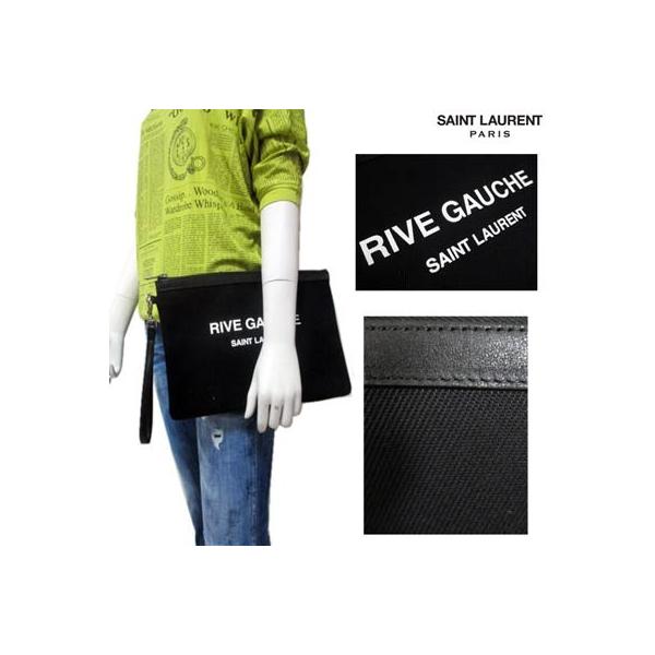 サンローランパリ SAINT LAURENT PARIS メンズ バッグ 鞄 クラッチバッグ unisex可 RIVEGAUCHE  SAINTLAURENTロゴプリント付きクラッチバッグ (R60500)