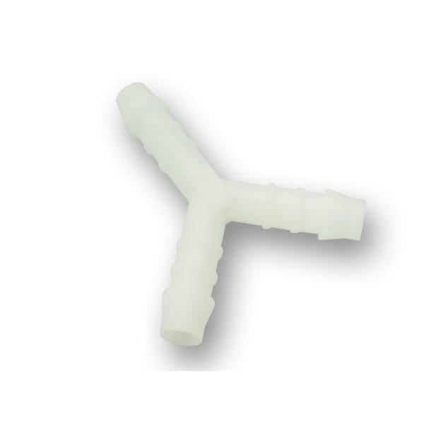 燃料ホース分岐用セパレーター。シングルアウトのコックからデュアルインのレーシングキャブレター等に接続する場合の必需品。材質は耐油・耐熱の強化プラスチック製。ご使用の燃料ホース径をご確認の上、サイズをお選び下さい。Y型セパレーター内径8mmホース用