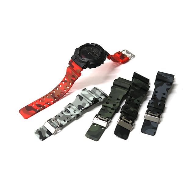 G-SHOCK GA-110 シルバー/ゴールド ラバーベルト ジーショック Gショック GA-100 GA-110 GD-120 GA-300 etc 互換 ベルト