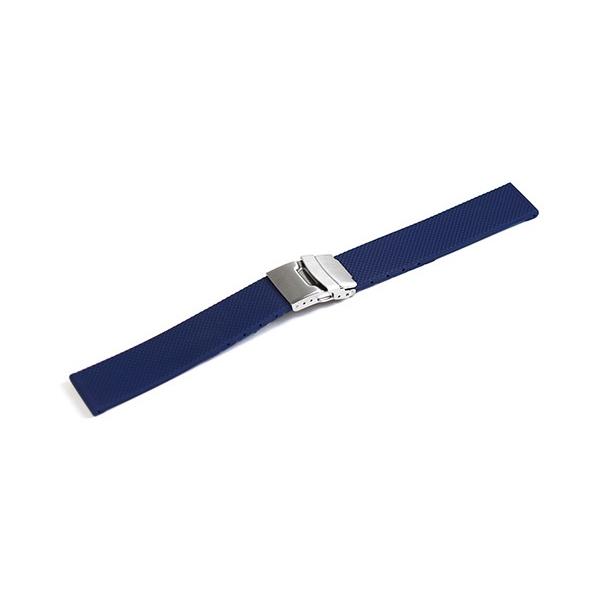腕時計 ベルト ラバー 20mm 22mm 24mm ネイビー 三つ折れ プッシュ式