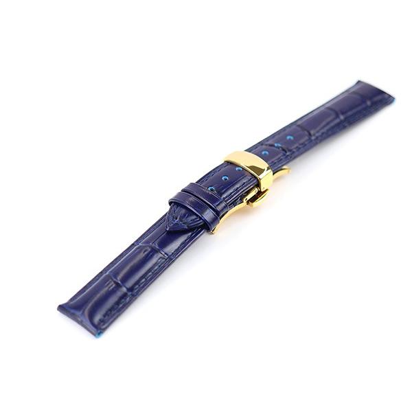時計ベルト／クロコダイル.／ダークネイビー／20-16／M 腕時計 ベルト 16mm 17mm 18mm 19mm 20mm 21mm 22mm 24mm